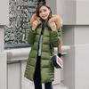 New Down Cotton-padded Clothes Women's Medium and Long Korean Version Fur Collar Slim-fitting Large-size Cotton-padded Clothes