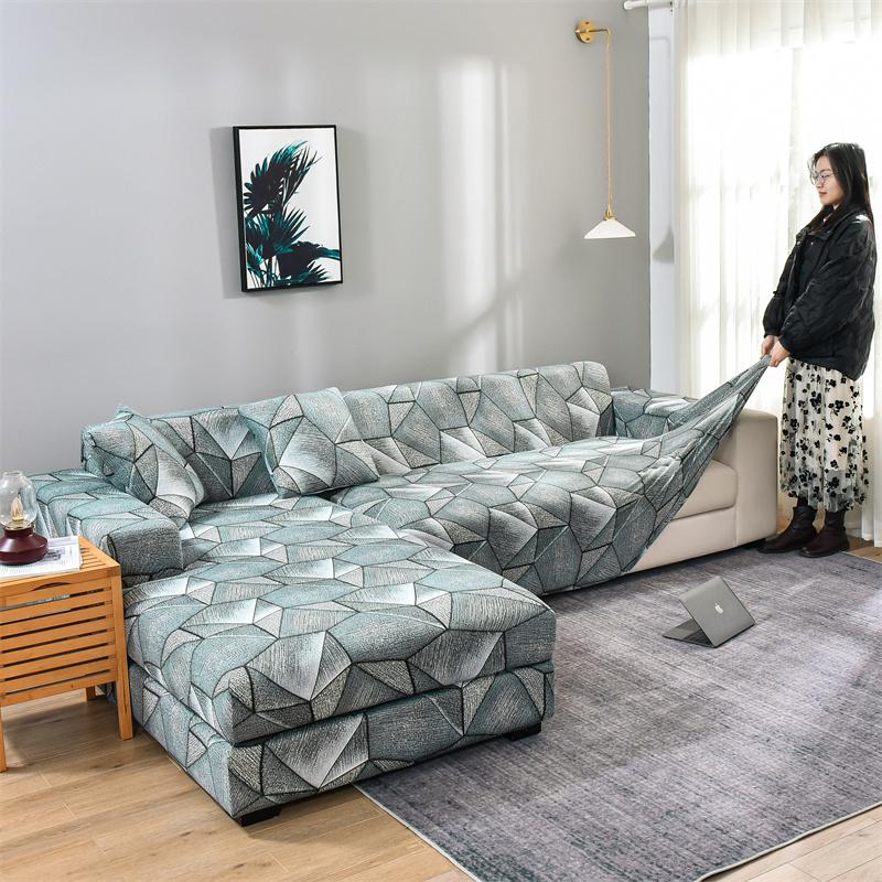 Sectional Couch Covers Printed L -Shaped Sofa Covers Stretch Couch Slipcover For Living Room Copridivano