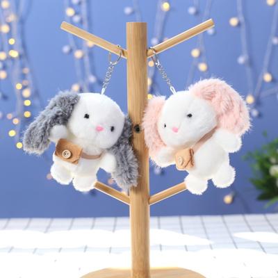 Plush Love Backpack Rabbit Female Car Keychain Pendant School Bag Ornament Doll Girl Heart Cartoon Cute