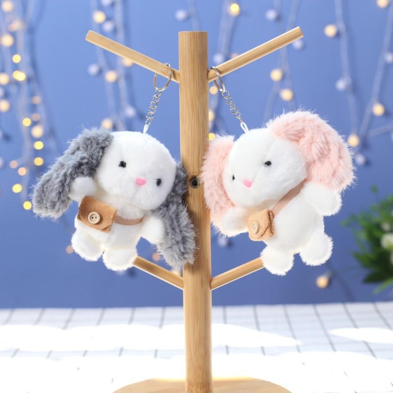Plush Love Backpack Rabbit Female Car Keychain Pendant School Bag Ornament Doll Girl Heart Cartoon Cute