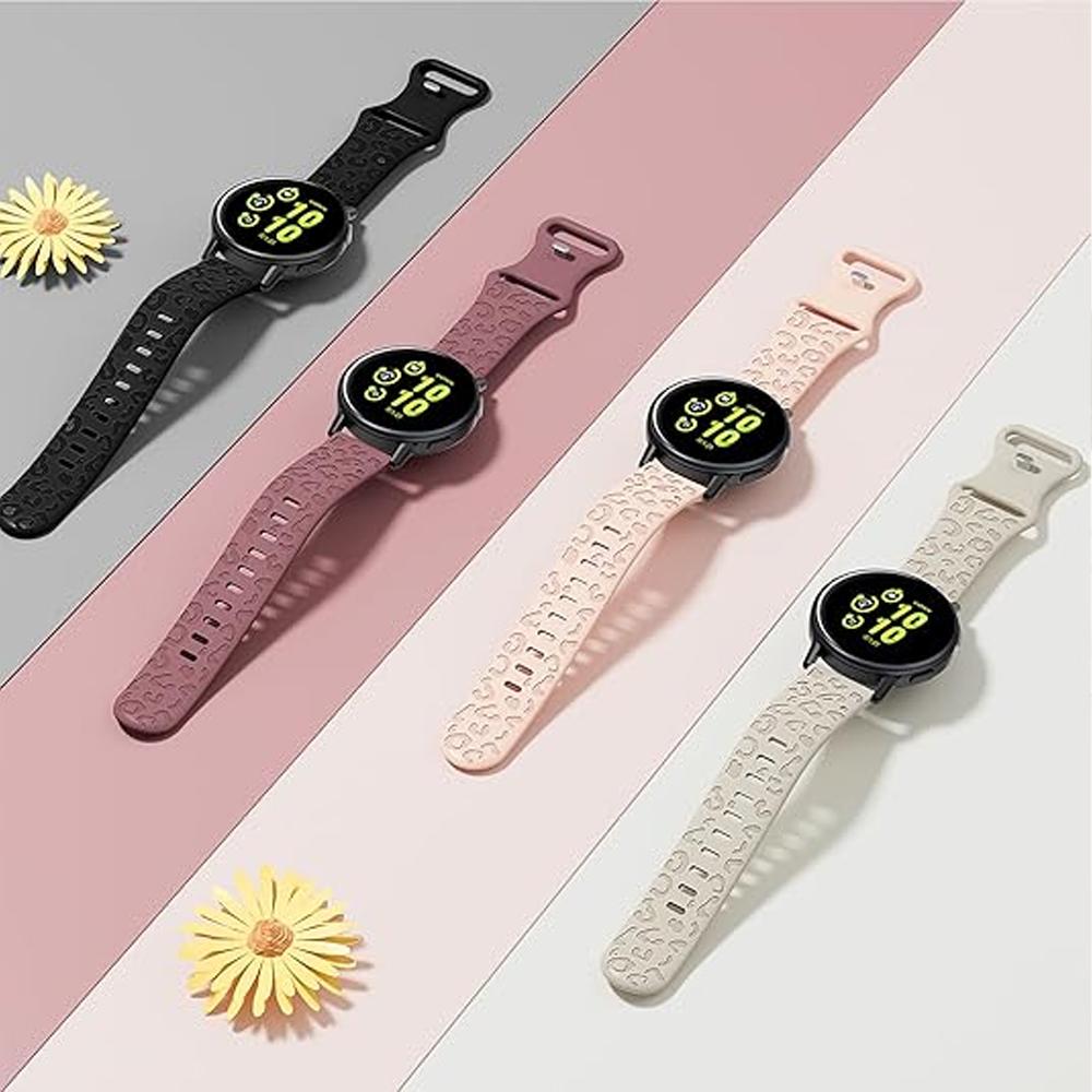 20mm Straps For Samsung Galaxy Watch 6/7/5/4/classic/5 pro 44mm 40mm Silicone Engraved correa Bracelet HUAWEI GT 2e 3 4 5 Band