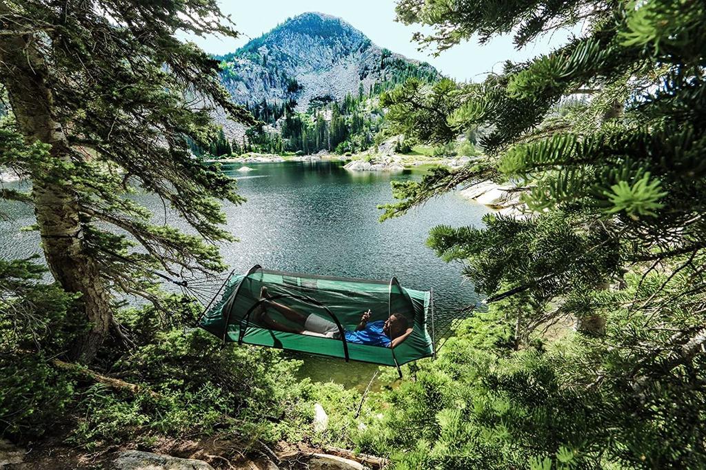 L'amaca Lawson Blue Ridge Camping un nuovo modello utilizzato dagli Stati Uniti viene fornita con un sistema di sospensione dedicato autorizzato Hammock, Blu Navy, cinghia. (Prodotto giapponese)