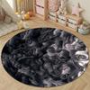 Chic Round Halloween Multicolor Rug Pad, Non-Slip Floor Mat for Bathroom