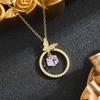 Elegant Rhinestone Heart Clavicle Necklace - Japanese Retro Design