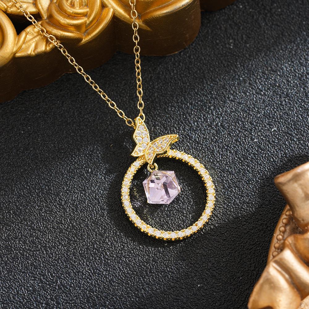 Elegant Rhinestone Heart Clavicle Necklace - Japanese Retro Design