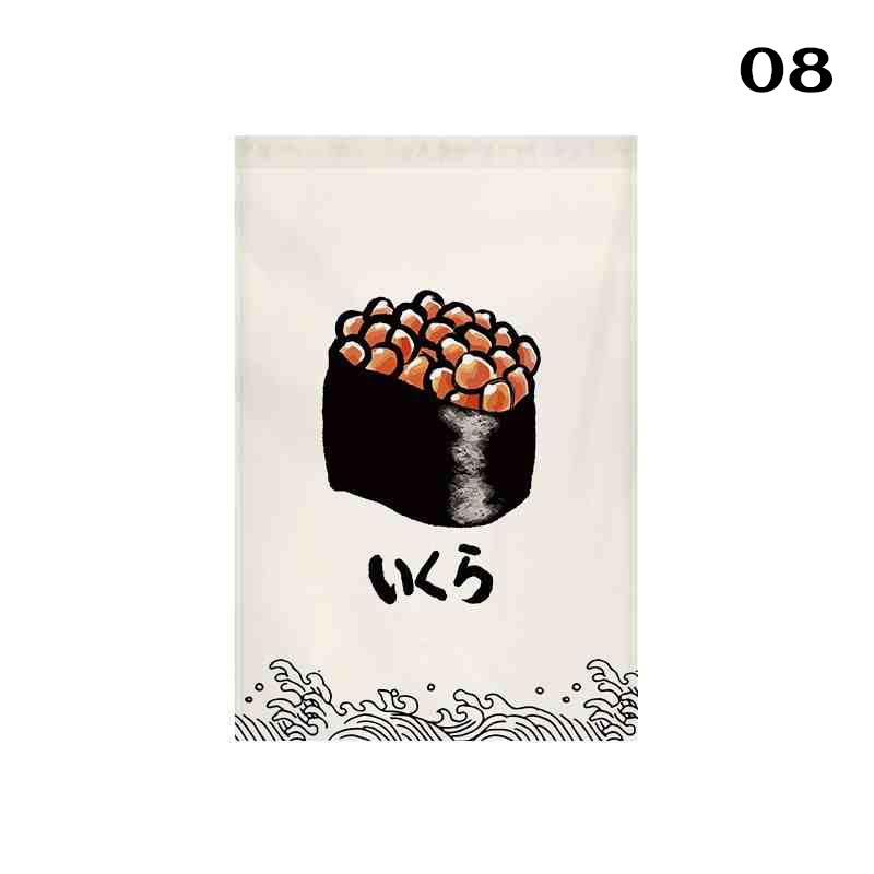 Japanese Style Door Head Half-curtain Kitchen Partition Cuisine Izakaya Sashimi Seafood Bistro Restaurant Decor Short Curtains