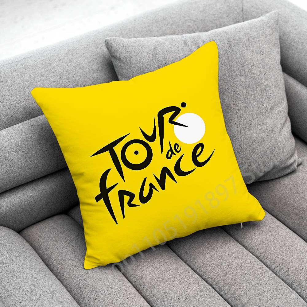 T-Tour de France Fahrrad Kissenbezug Für 45x45cm 40x40cm 30x30cm 50x50cm 55x55cm Quadratischer Heimkissenbezug Hülle