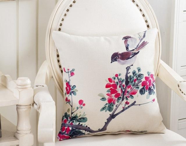 Ink Wash Style Patterns Throw Pillow Cover With Short Plush Print For Living Room Sofa Decoration Cushion Cover Pillow Covers