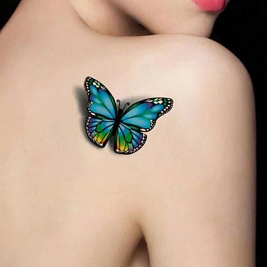 3D Multicolor Butterfly Pattern Waterproof Temporary Removable Tattoo Art Sticker