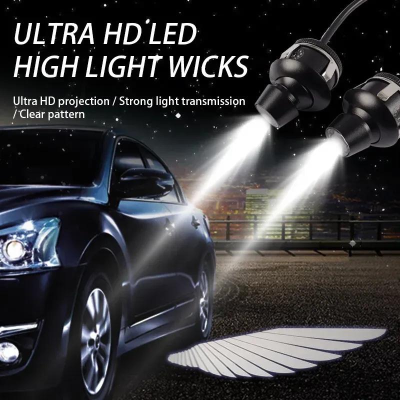 2PCS Car Angel Wings Light Welcome Lights  Led Car Laser Lamp White Decoration Ambient Lamps Auto Accessories