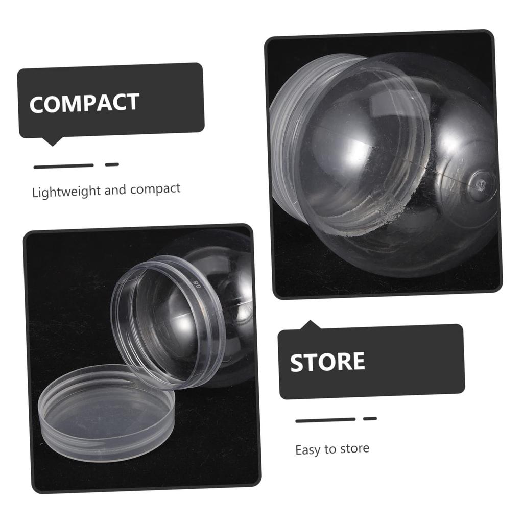 HAKIDZEL Water Clear Snow Globes with Screw Perfect for DIY Snowball Kits 10-Pack Balls, Caps, Kids'