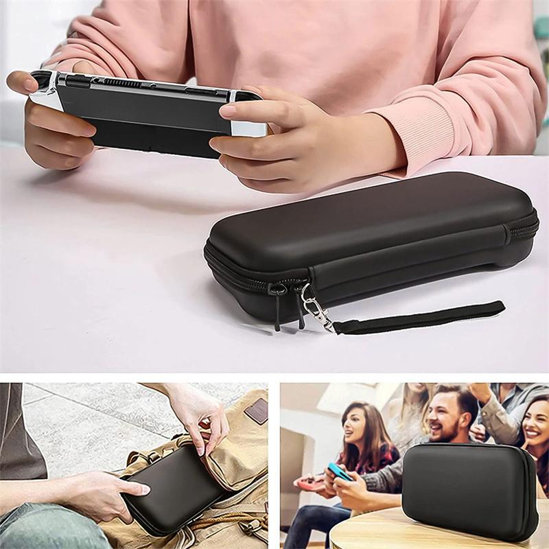 Tragetasche + Schutzhülle + Gehärtete Glasfolie für Nintendo Switch OLED 13-in-1 Zubehör-Set