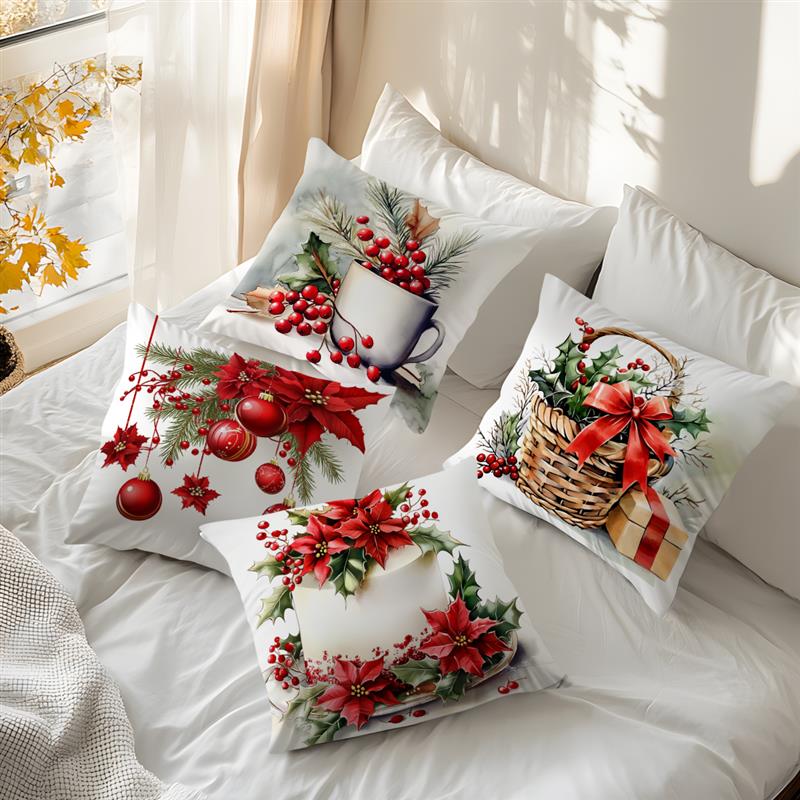 Home Decor Christmas-themed Decorative Pillowcase Designs Pattern Cushion Cover Suitable for Sofa Bedroom Car Pillow Cover