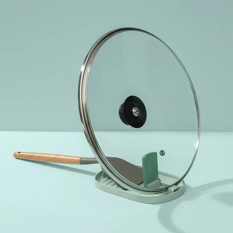 Plastic Pan Pot Cover Lid Rack Stand Spoon Holder Kitchen Tools Kitchen Spoon Holder Plastic Collapsible Support Kitchen Gadgets