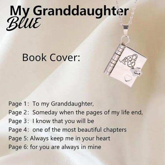 Meaningful Jewelry Gift Book Charm Necklace To My Granddaughter Openable