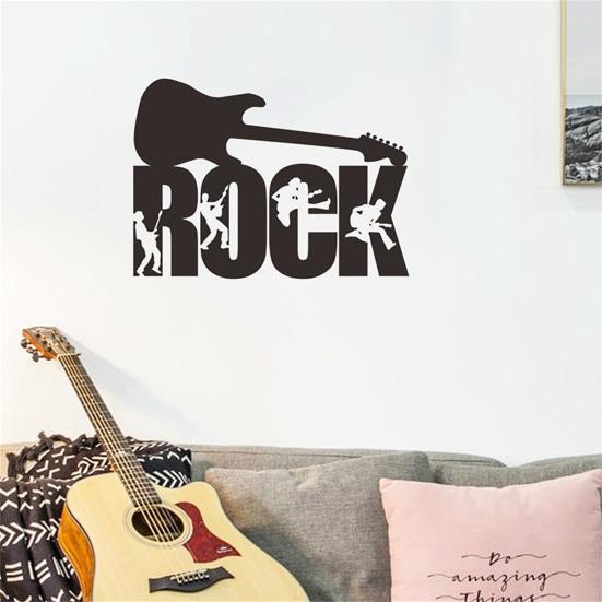 Self-adhesive Wall Sticker Minimalist Design PVC Music Guitar Wall Decal