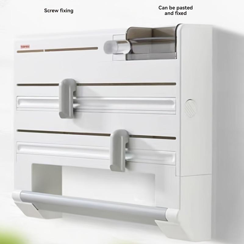 Multi-function Cling Film Cutter Wall Holder Tin Foil Paper Roll Authentic Wall Mounted Roll Dispenser For Tin Foil