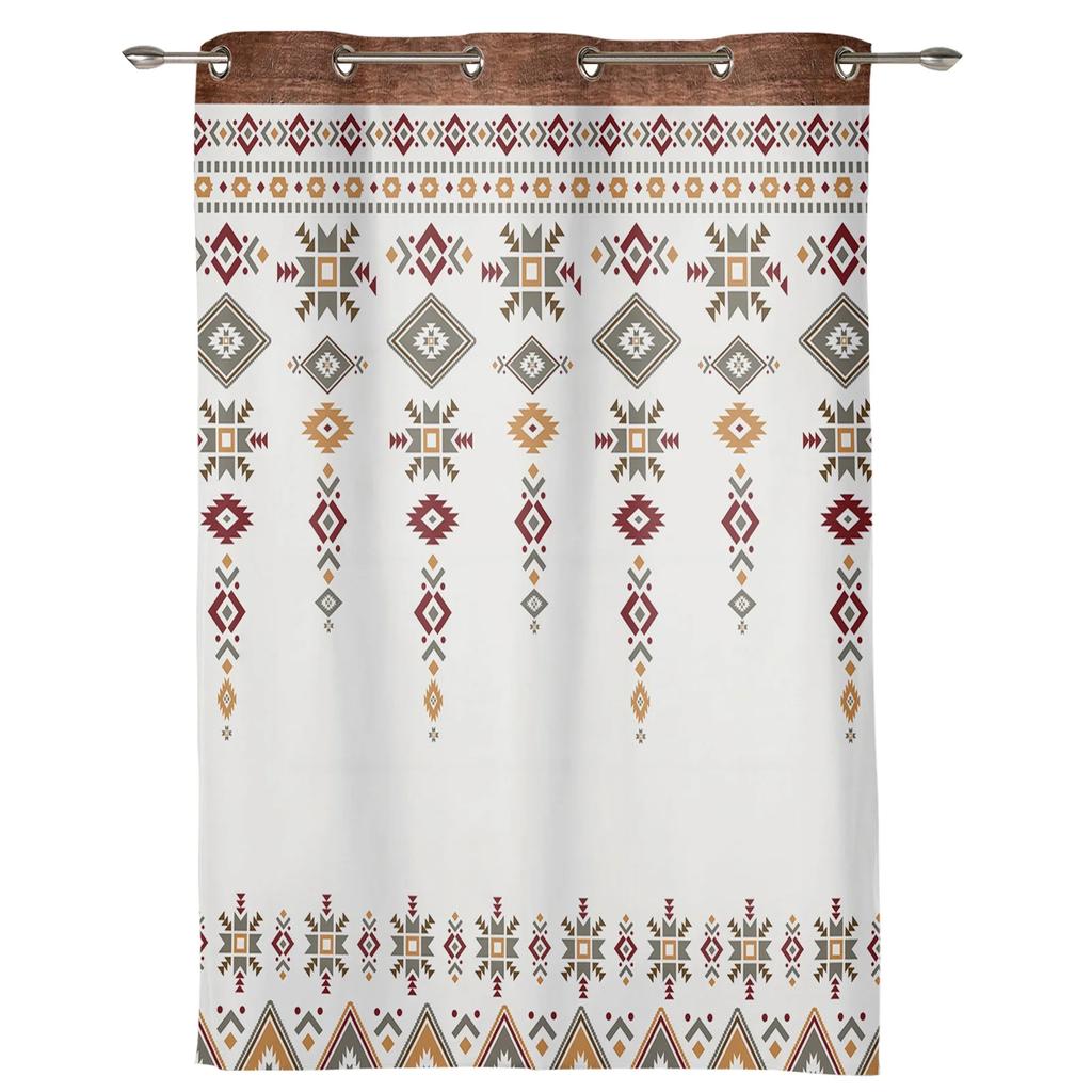Boho Tribal Totem Window Curtain Modern European Style Curtains for Bedroom Living Room Blinds Window Backdrop Curtain 2Panels