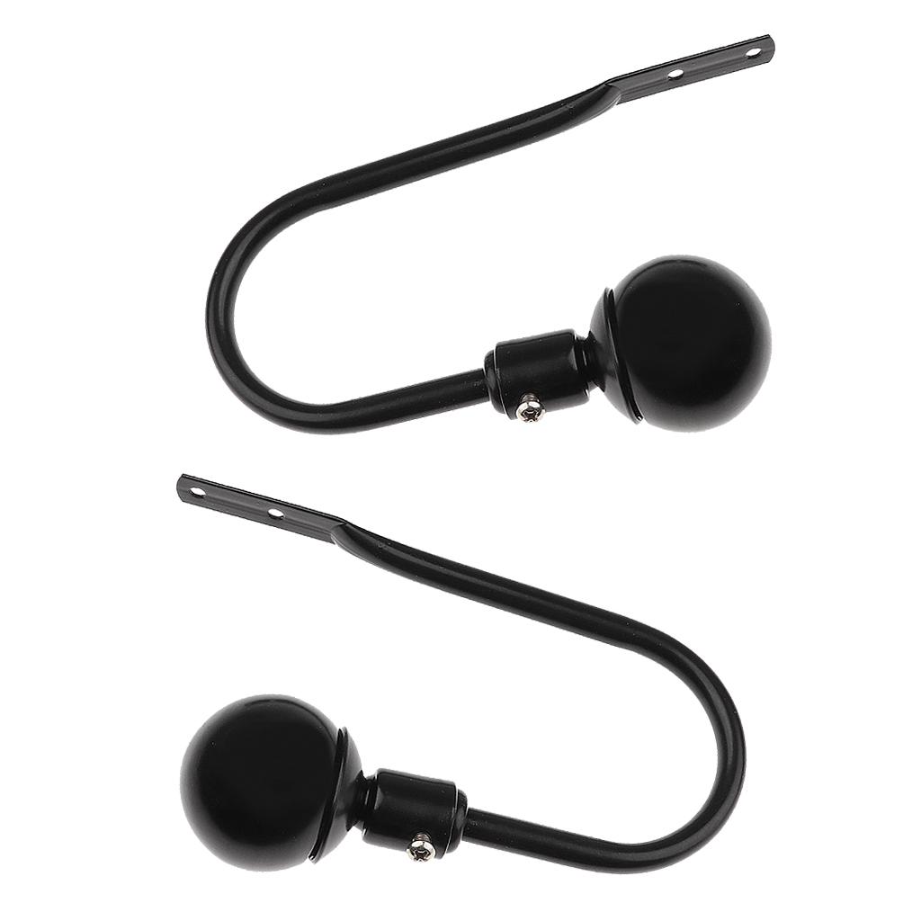 

2 шт. Скандинавский стиль Полые подхваты для штор U-образной формы Декоративные крючки чёрный