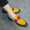 Color match fashion 47 48 large size loafers British small leather shoes trend pointy hair stylist slip-on bean shoes