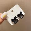 Orecchini Trendy con Fiocco Nero TikTok per Donne, Ago in Argento S925, Stile Coreano