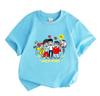 Kids Boys Girls Casual Short Sleeve O-Neck 100% Cotton T-Shirt Cute Cartoon Friends Group Print Soft Breathable Summer Tops for Children Daily Wear Bi