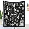 Coloring Blanket for Adults Halloween DIY Blanket, Throw with Ghost Patterns, Color Your Artistic Bedroom Decor Accessories Own Washable Cozy