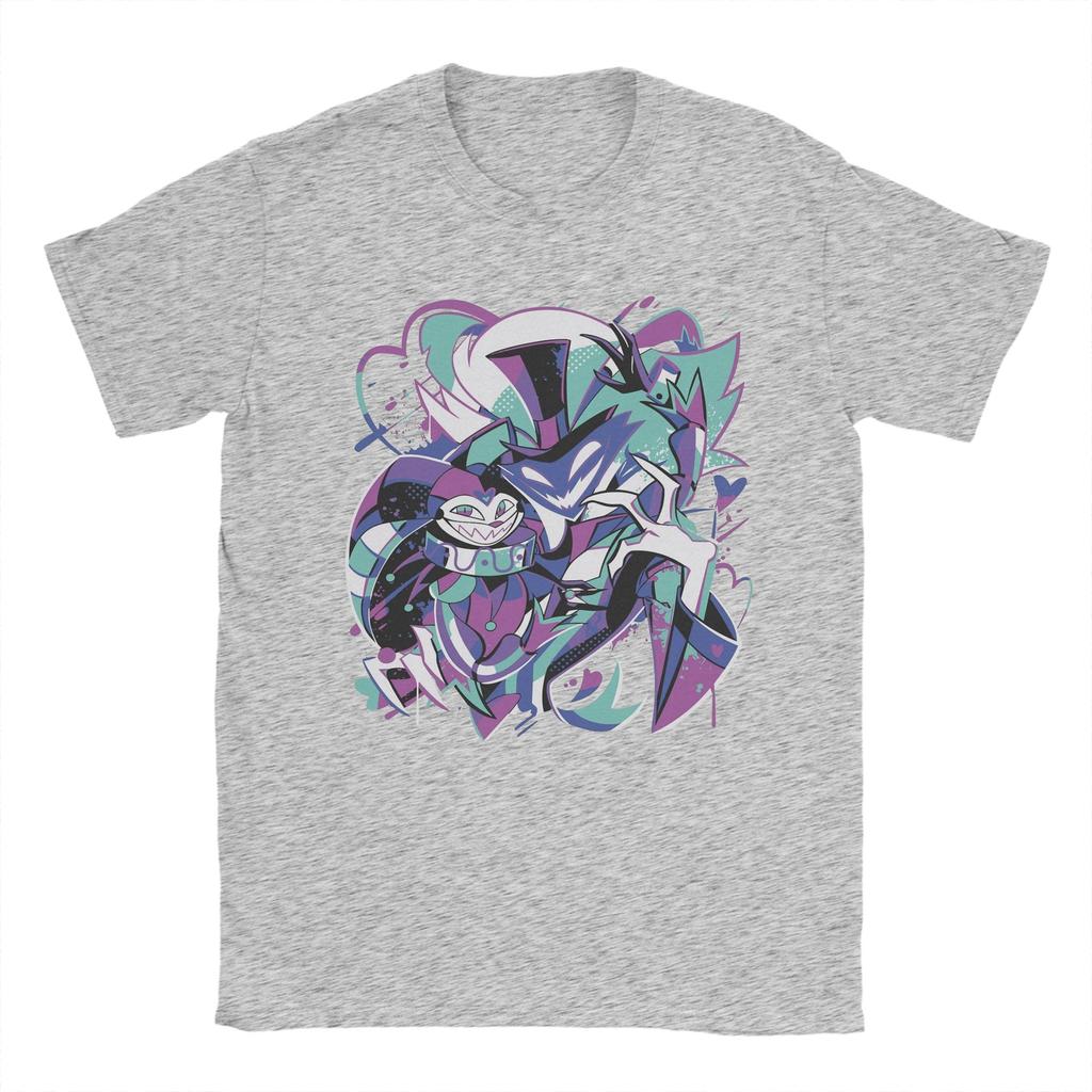 Men's T-Shirt Fizzarolli Fizzamodeous Summer Splatter Hazbins Hotels Cotton Tee Shirt Short Sleeve  T Shirts Crewneck Clothing