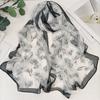 Summer Magnolia Printing Chiffon Silky Georgette Scarf Women Printing Long Soft Wrap Shawl Beach Kerchief Scarves Female Foulard