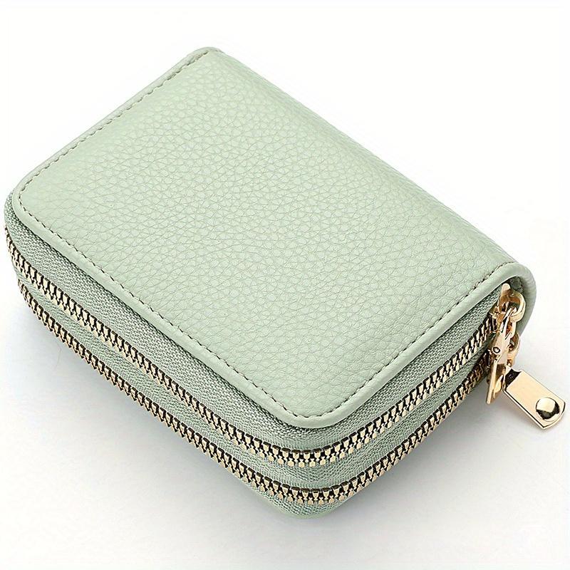 Women s Double Zipper Wallet Fashion Short Credit Card Holder with Large Capacity Coin Purse