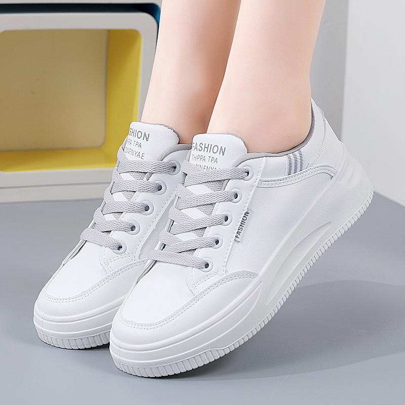 Fashion Women Shoes Explosion Thick Soled Leather Small White Shoes Woman Trendy Shoes with Fashion Board Shoes Street Casual Shoes