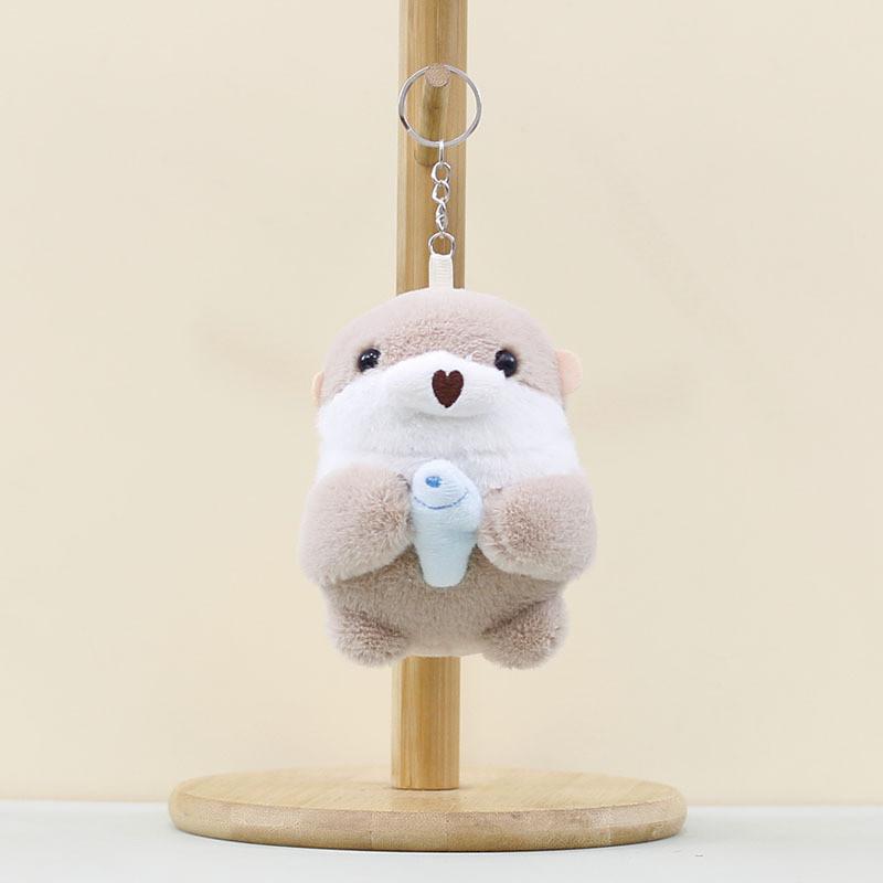 Cute Cuddle Fish Sea Otter Key Chain Cartoon Girl Backpack Pendant Decorative