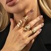 Ingemark 4 Colors Trendy Simple Resin Acrylic Geometric Finger Rings for Women Vintage Smooth Knuckle Ring Aesthetic New Jewelry