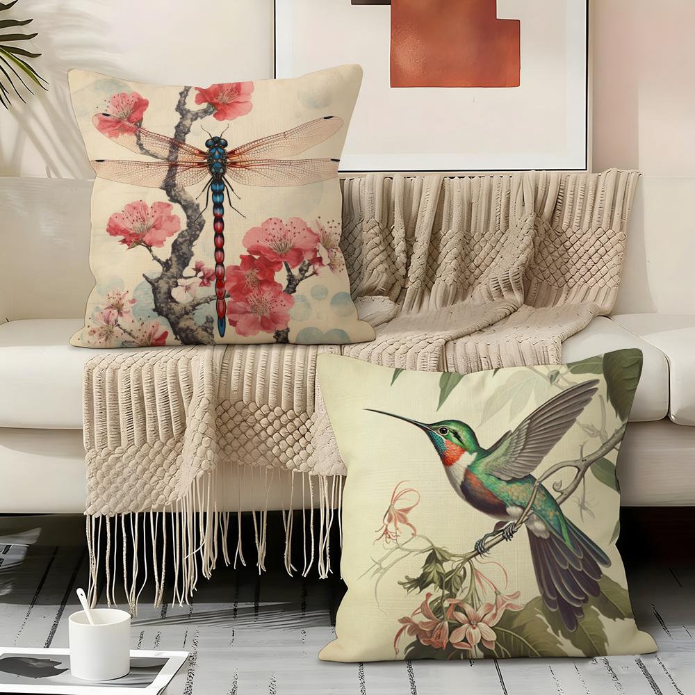 Vintage Floral Pillow Case Pillowcase, Double-sided Printed, Sofa Cushion, Bedroom Headboard Pillow
