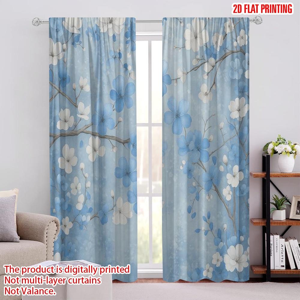 

2pcs,2D plane printing Window Curtain Blossom Dance Polyester Fabric (without rod) All Seasons Perfect for Living Room & Office 52.50 × 116.00 cm 2 pcs