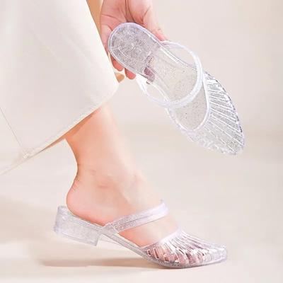 Fashion With Heel Women's Slippers and Ladies Sandals Outside Shoes New Fashion Slip-resistant Slides 2025 Luxury Unique Shoe H Sandal
