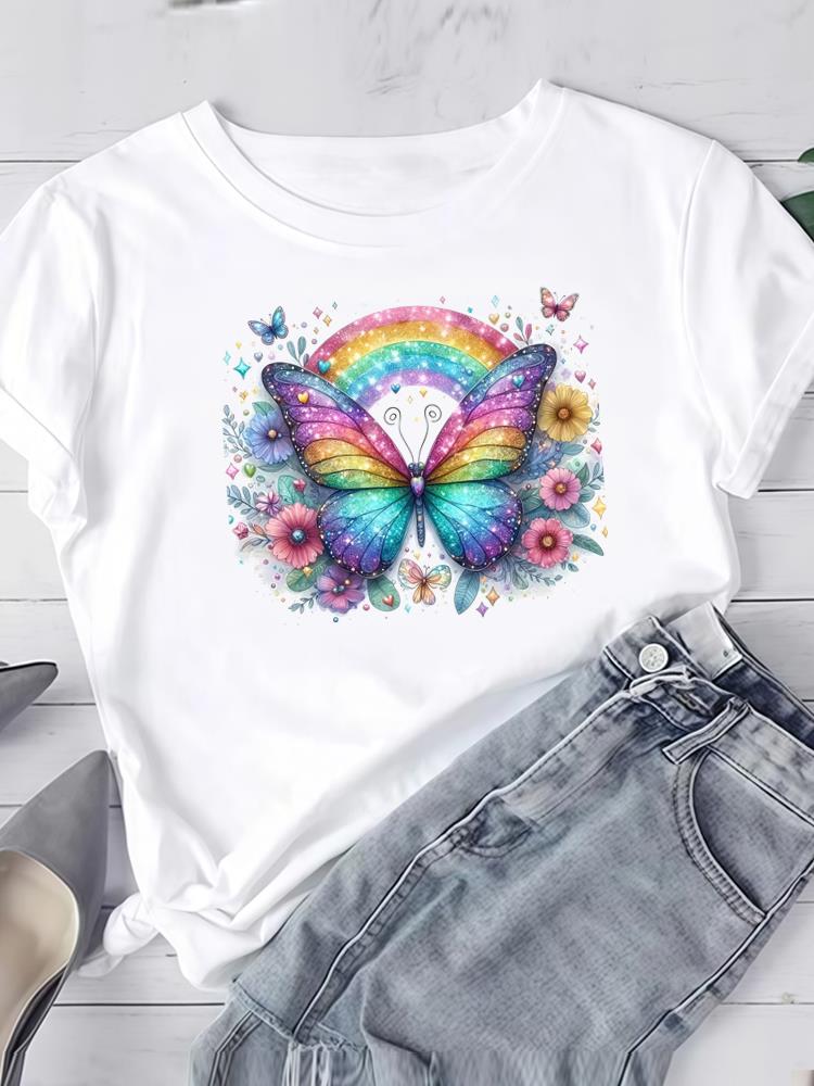 (Asian Size) trend lovely style Short Sleeve Tee Clothing T Shirt Woman Women Fashion Top Print Female Graphic T-shirts