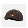 Autumn star anise beret retro flipped brim pleated cloud painter hat women's casual literary versatile hat tide