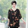Summer Women's Plus Size Blouse Half Sleeve V Neck T-Shirt Loose Printed Blouse