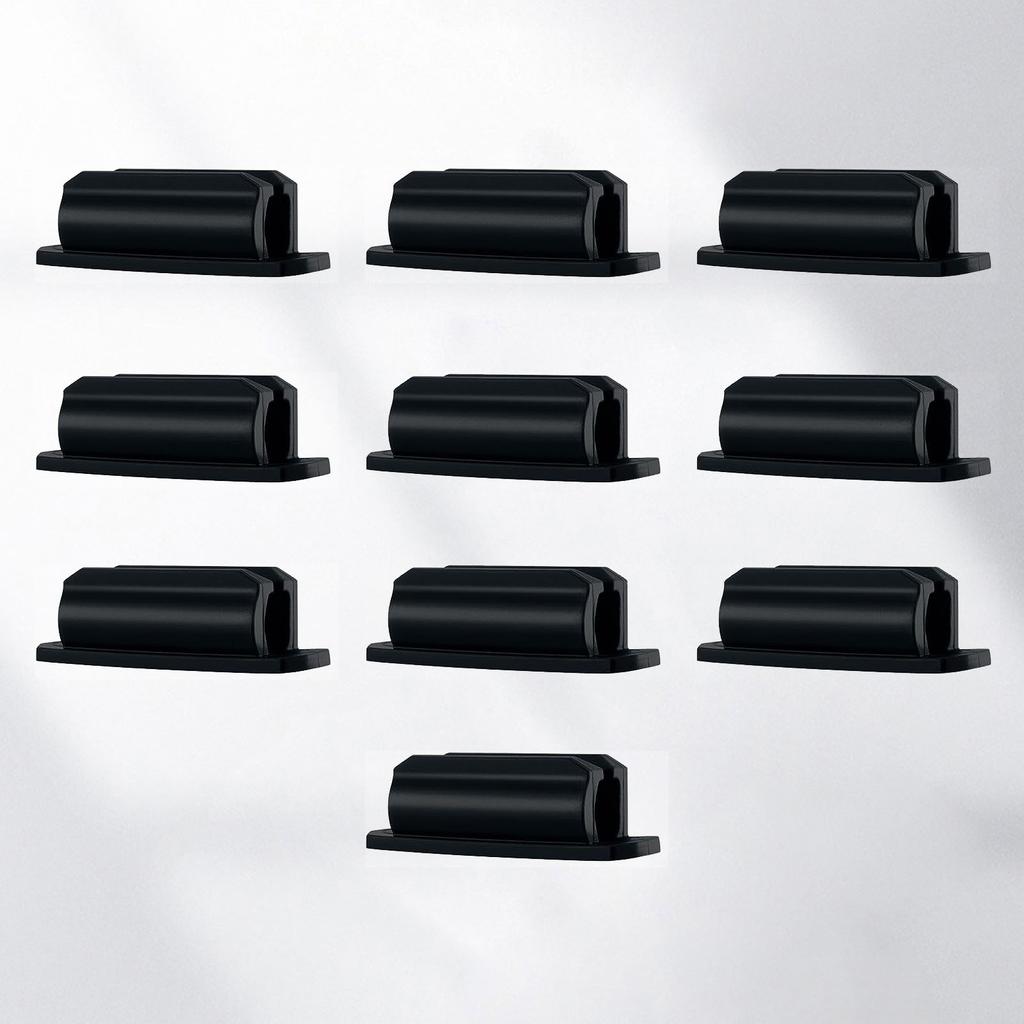10PCS Soporte Adhesivo para Clip de Bolígrafo Portátil Pequeño Lazo para Bolígrafo para Escritorio de Oficina Negro