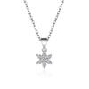 Damski naszyjnik z cyrkoniami w kształcie płatka śniegu - Hipoalergiczny, Nieblaknący Krótki Wisiorek na obojczyk