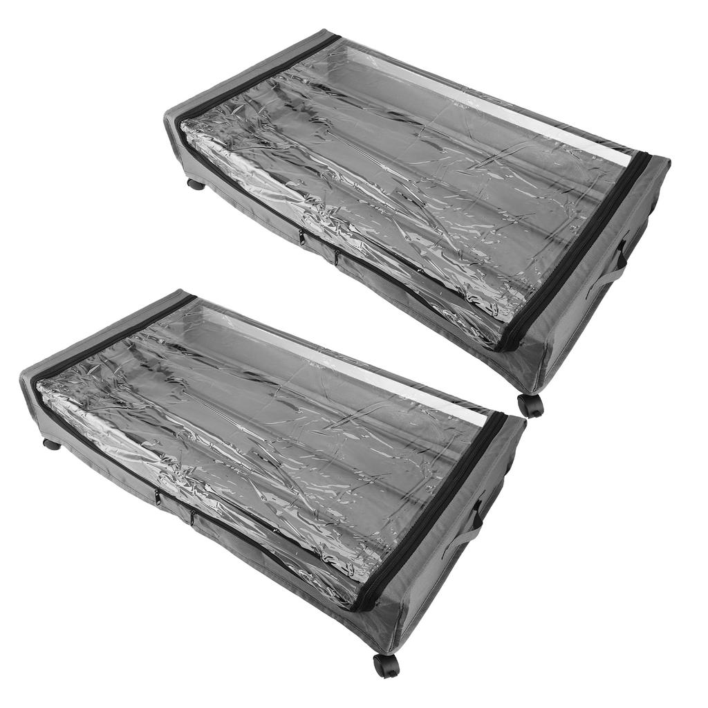 Rolling Under Bed Container Space Saving Easy Pull Out Versatile Underbed Shoe Storage Organizer