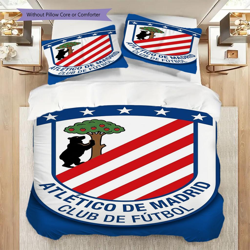 Strength Unity: Atlético Madrid Spirit Three-piece Set (1 * Duvet Cover + 2 * Pillowcase, Without Core) Duvet Cover and Pillowcase Bedding Set