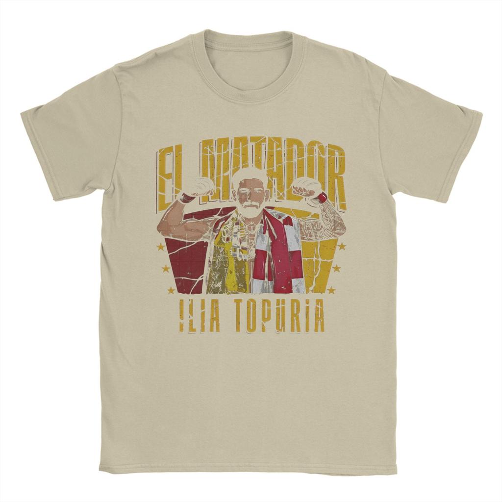 Ilia Topuria El Matador T-Shirt for Men Boxer Jiu Jitsu Combat Funny Cotton Tees Crew Neck Short Sleeve T Shirt Gift Clothing