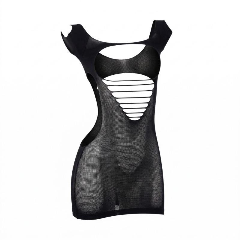 Sexy Open Crotch Women Transparent Hollow Mesh Bodystocking Lingerie
