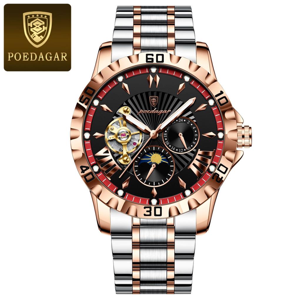 Topmarke Herren Automatische Mechanische Multifunktionale Herrenuhr Leuchtend Wasserdicht Modeuhr