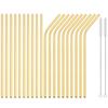 20Pcs Colorful Reusable Metal Straws Set with Cleaner Brush Stainless Steel Drinking Straw Milk Drinkware Bar Party Accessory