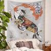 Room Decorations Japanese Samurai Tattoo Cat Anime Tapestry Wall Hanging Wall Art Cartoon Kawaii Bedroom Print Picture Living