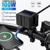 100W Bidirectional Charger Motorcycle Handlebar Charger Type-C USB-A USB Type C Charger with Voltmeter Display Moto Accessories