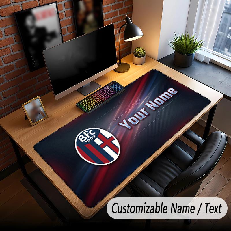 Large Mouse Pad Bologna FC Print Custom Name Text Desk Mat for Office Gaming